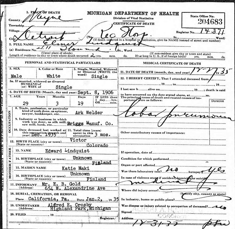 death cert